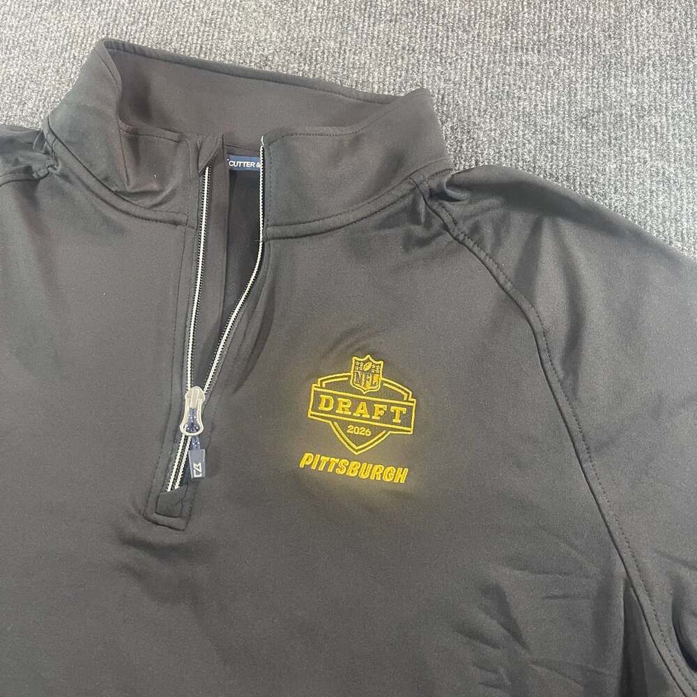 Cutter & Buck NFL Draft 2026 Pittsburgh 1/4 Zip Pullover XL Black